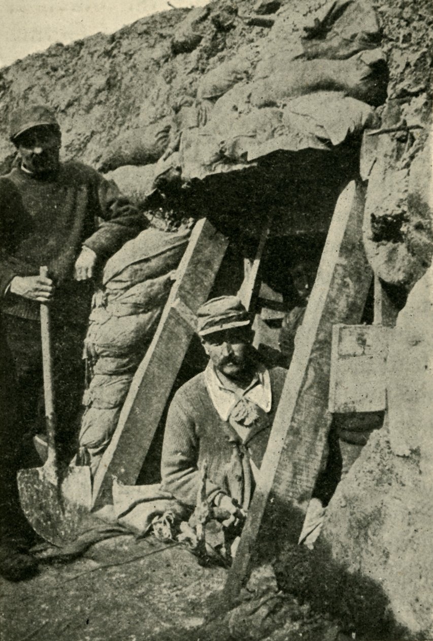 फ्रेंच फ्रंट, प्रथम विश्व युद्ध, 1915, c1920 के साथ एक सैप में प्रवेश। द्वारा अज्ञात