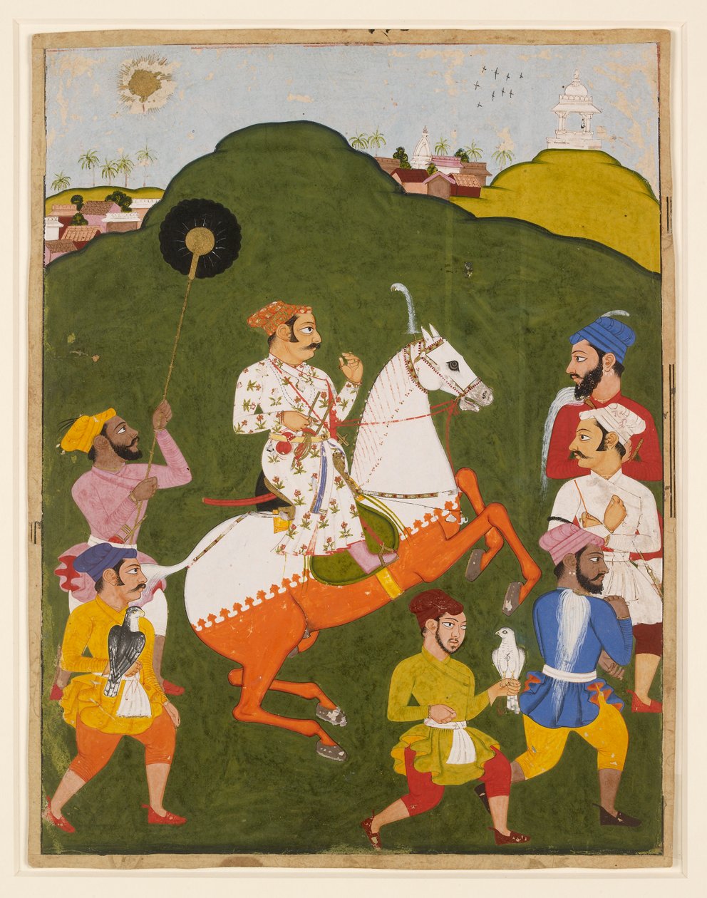 मेवाड़ के महाराणा राज सिंह प्रथम का अश्वारोही चित्र, 1670 द्वारा अज्ञात