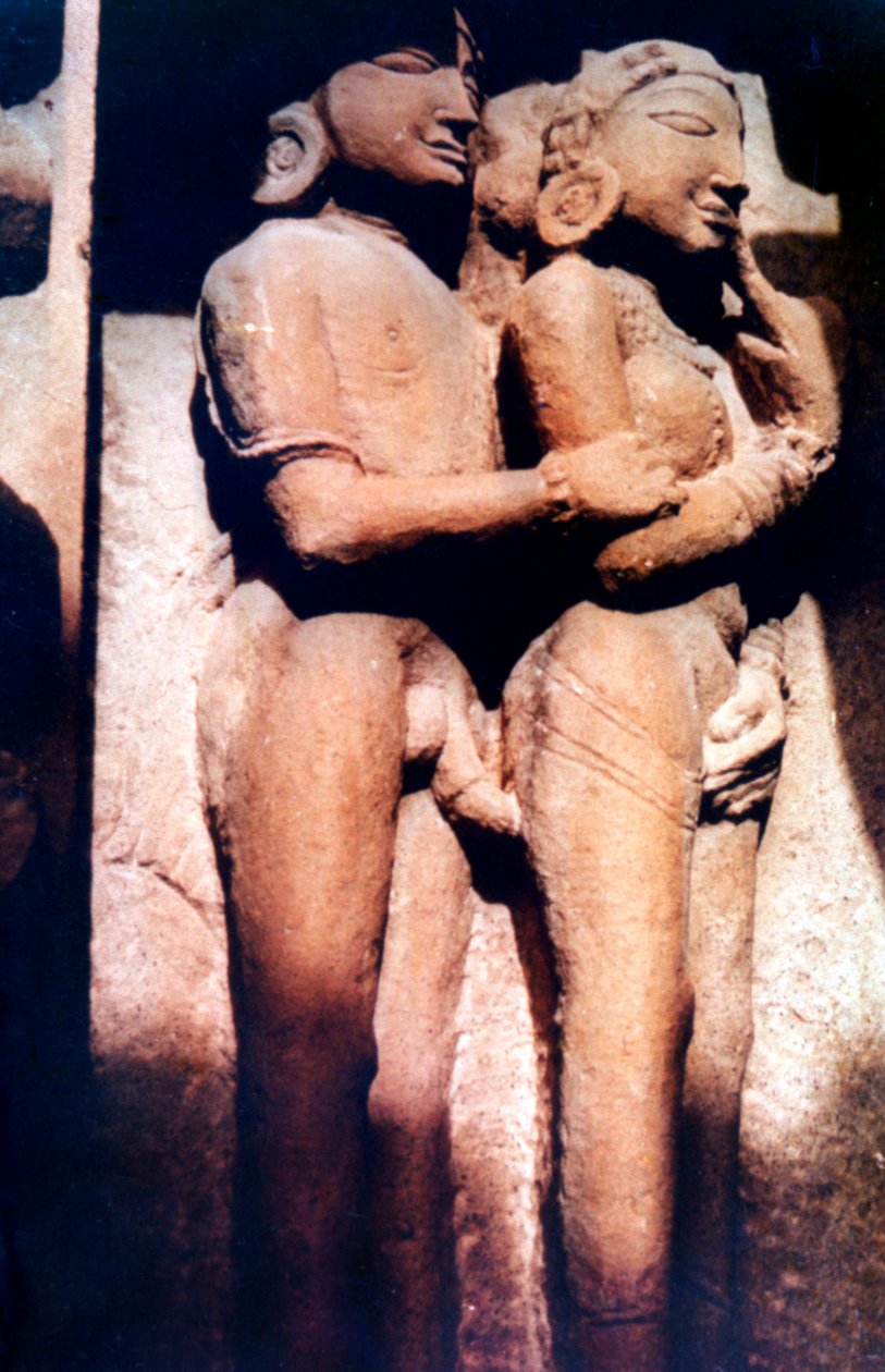 कामुक मूर्तिकला, हिंदू मंदिर, खजुराहो, भारत, 950 - 1050 द्वारा अज्ञात