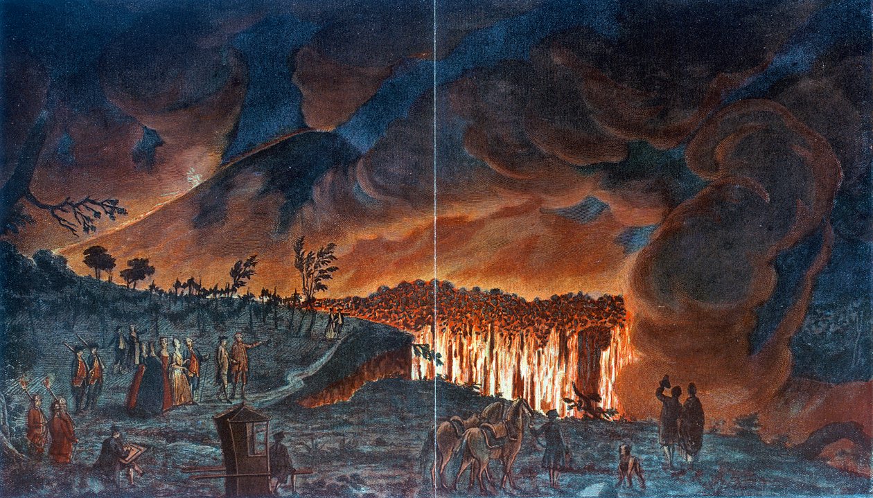 विसुवियस का विस्फोट, 1776 द्वारा अज्ञात