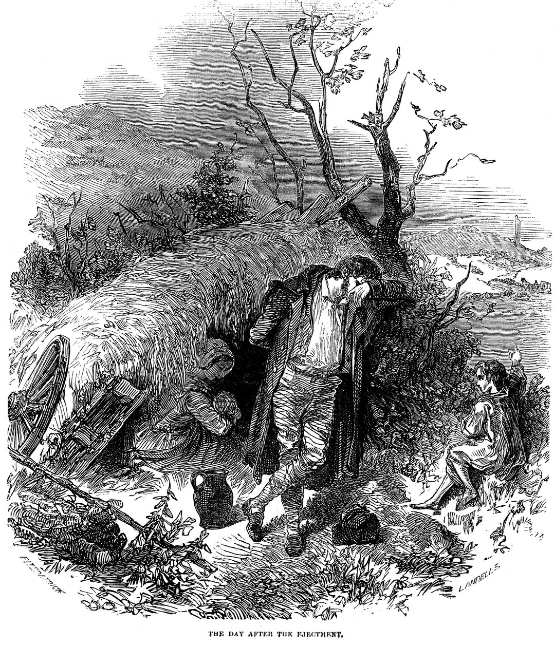 बेदखल आयरिश किसान परिवार, 1848 द्वारा अज्ञात