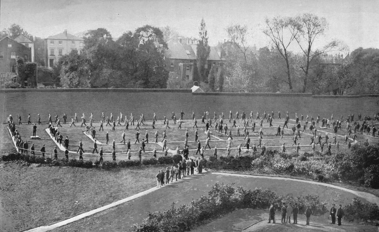 लंदन के होलोवे जेल में व्यायाम यार्ड, c1901 1901 द्वारा अज्ञात