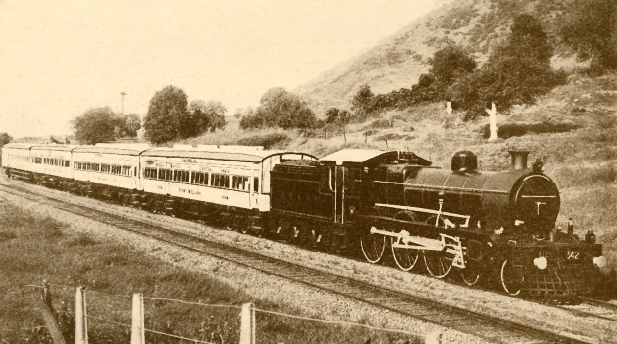 एक्सप्रेस ट्रेन, बॉम्बे, बड़ौदा और मध्य भारत रेलवे, 1930। द्वारा अज्ञात