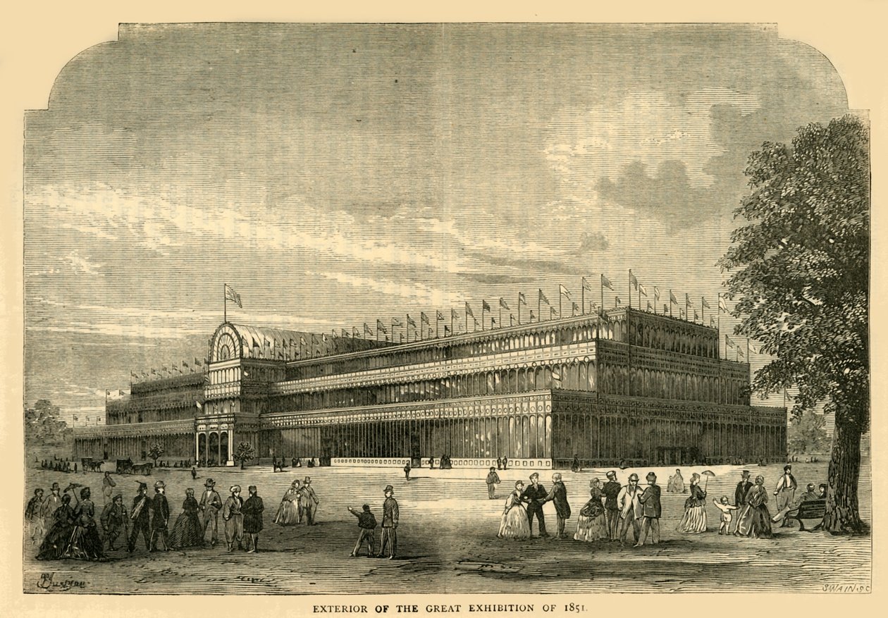 1851 के महान प्रदर्शनी का बाहरी भाग, c1876। द्वारा अज्ञात