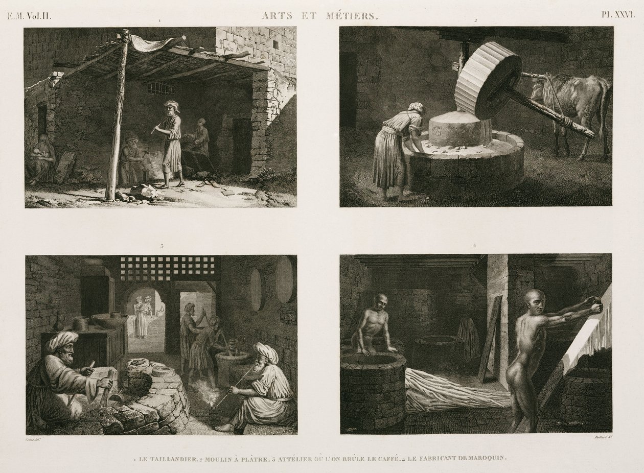 निर्माण, अन्य विभिन्न कुटीर उद्योग, मिस्र, c 1798 द्वारा अज्ञात