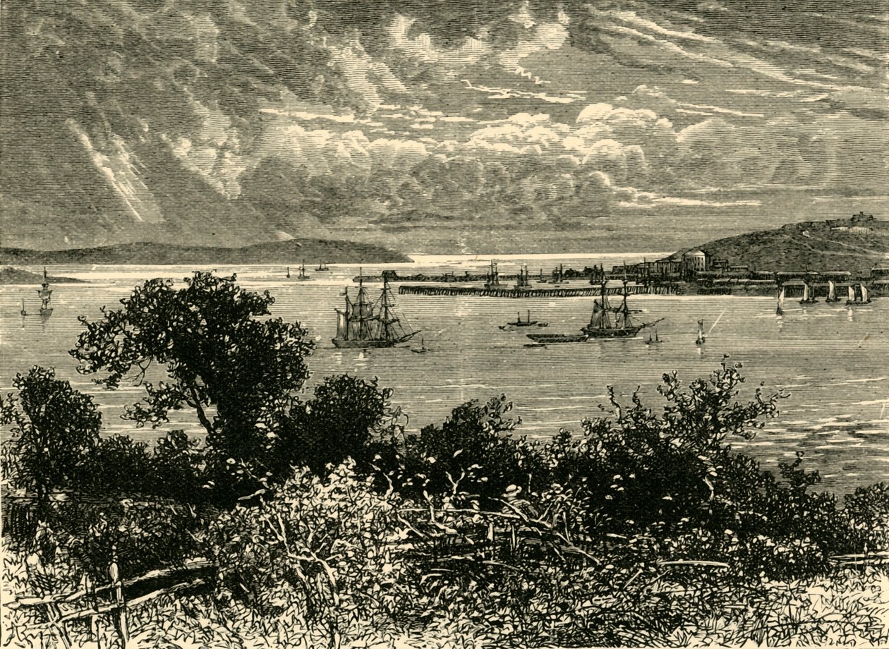 फालमाउथ हार्बर, 1898। द्वारा अज्ञात