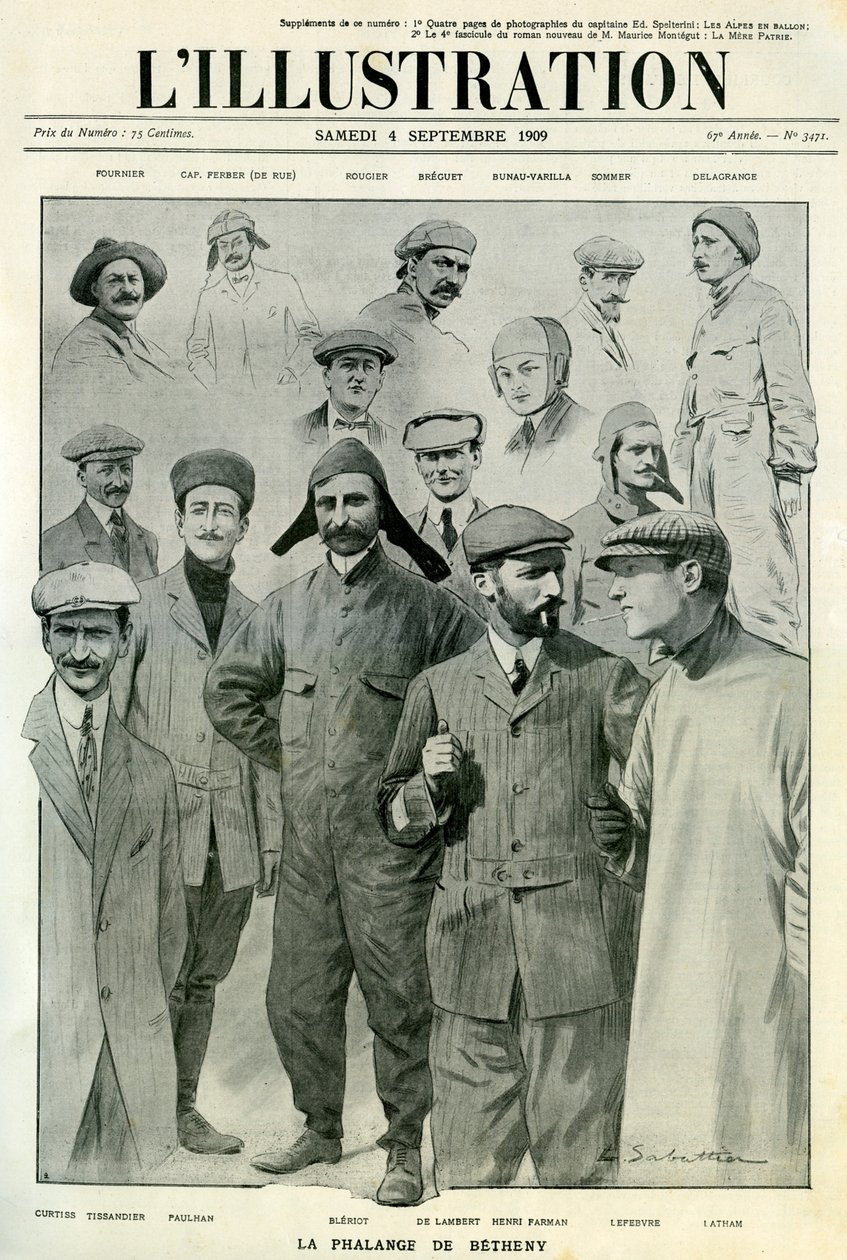 प्रसिद्ध एविएटर्स, LIllustration का कवर, 4 सितंबर 1909 द्वारा अज्ञात