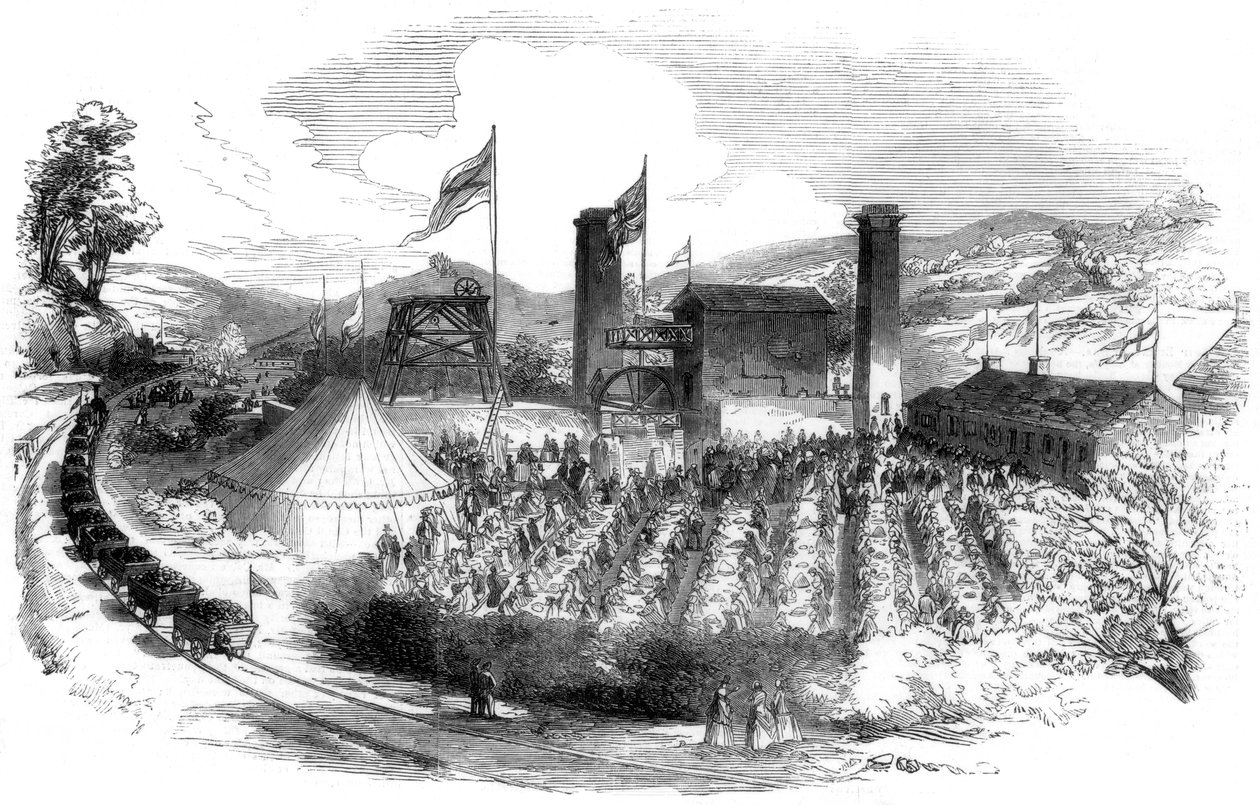 1851 में टैफ वैले रेलवे की रोंडाडा शाखा पर कोयला जीतने के उत्सव में द्वारा अज्ञात