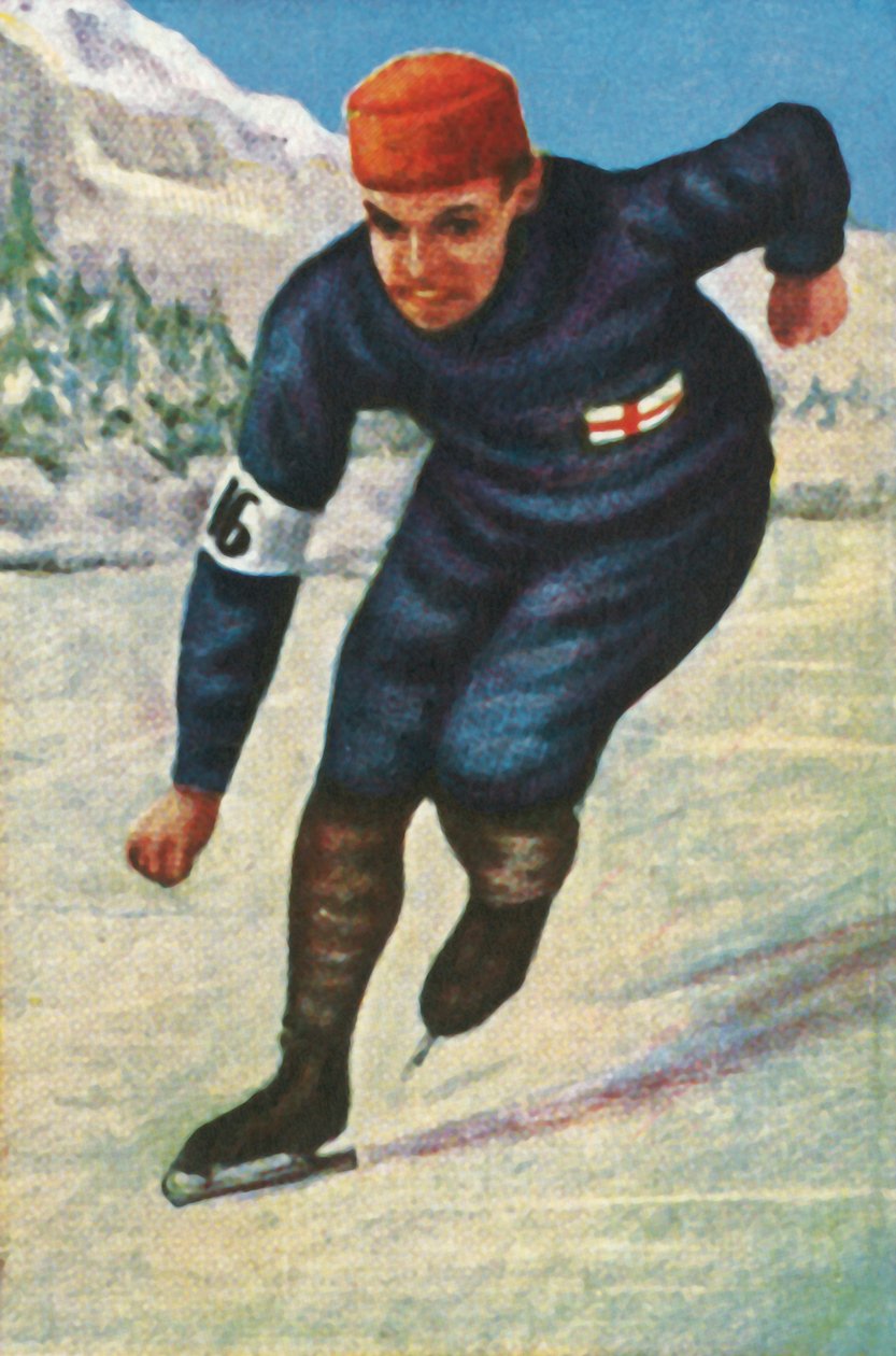फिनिश स्पीड स्केटर क्लस थुन्बर्ग, 1928। द्वारा अज्ञात