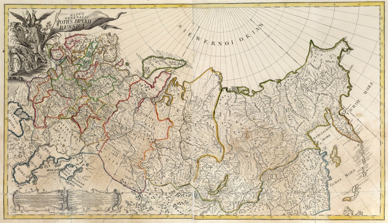 रूसी साम्राज्य का पहला सामान्य नक्शा, 1745 द्वारा अज्ञात
