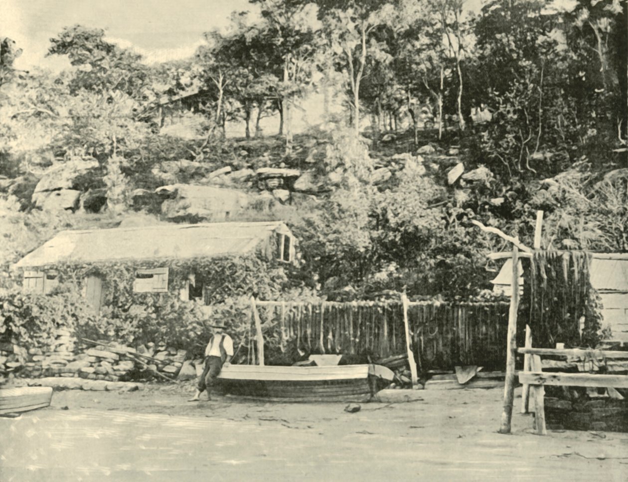 मछुआरे हट, कोमो।, 1901। द्वारा अज्ञात