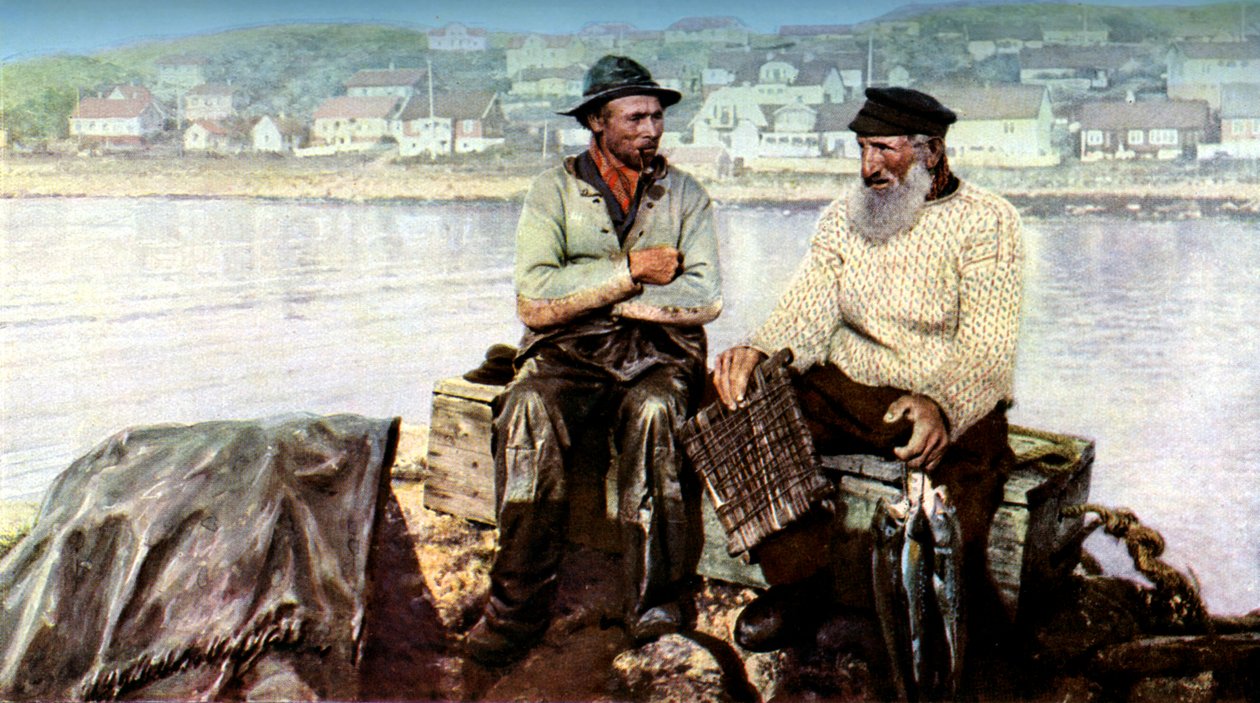 मछुआरे, मछली पकड़ने का शहर, मोल्ट, कटलैत, स्वीडन, c1923 में कुलेन के सिर पर द्वारा अज्ञात