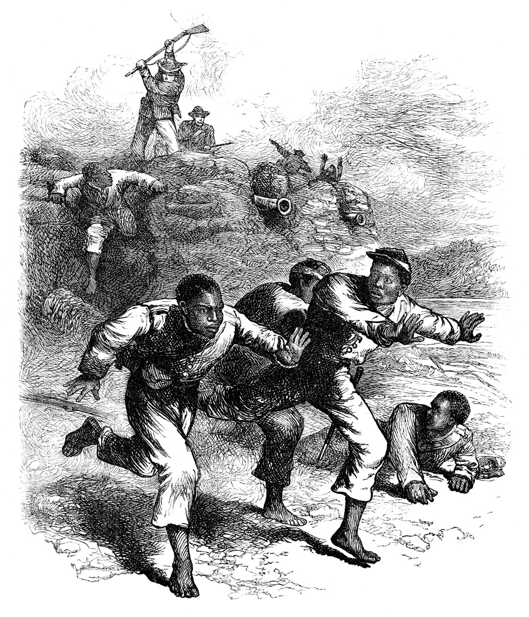 फोर्ट पिलो, टेनेसी, अमेरिकी नागरिक युद्ध, 1864 c1880 से काले संघ के सैनिकों की उड़ान द्वारा अज्ञात