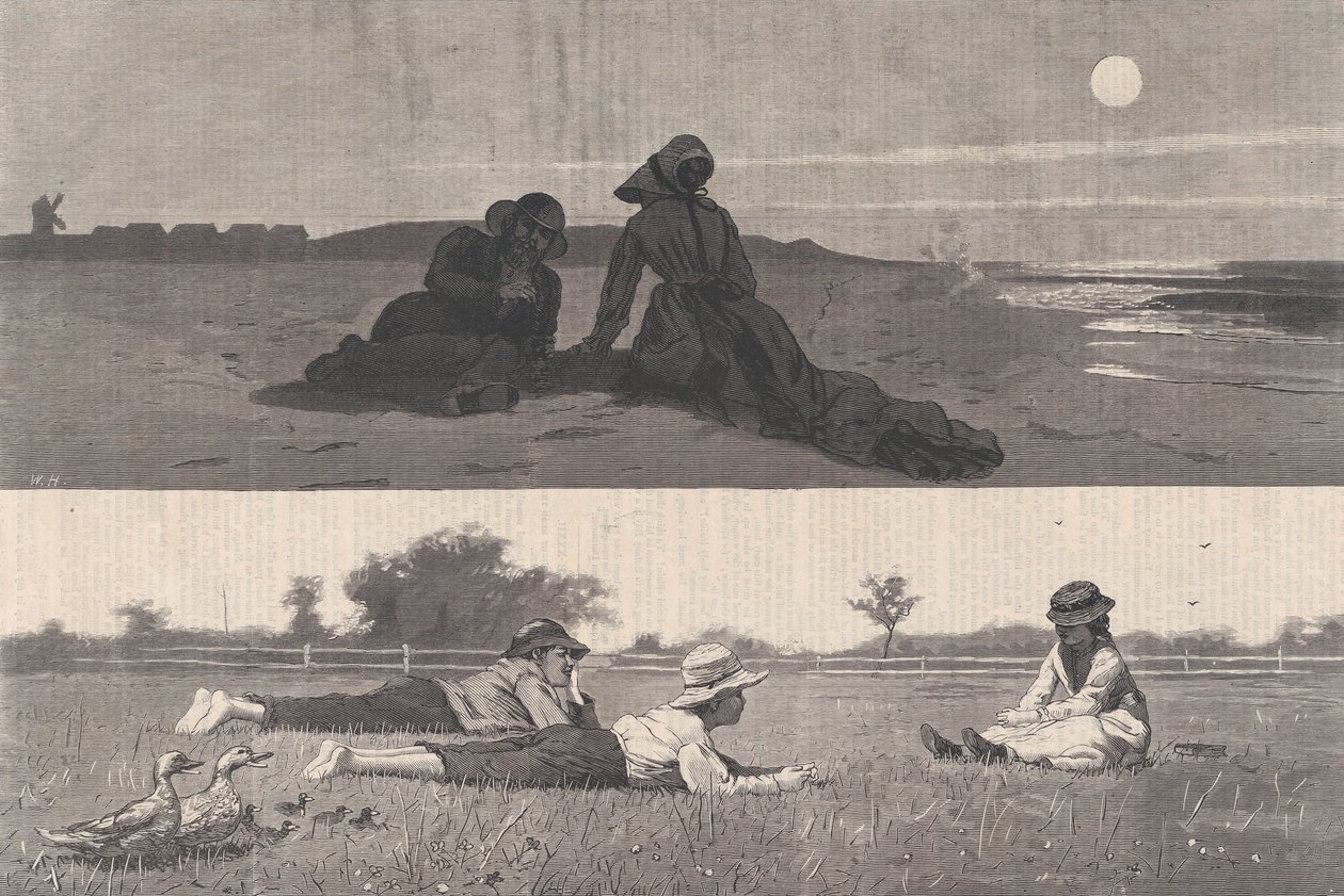 फ्लर्टिंग ऑन द सी-शोर एंड द मीडो हार्पर'स वीकली, वॉल्यूम। XVIII, 19 सितंबर, 1874। द्वारा अज्ञात