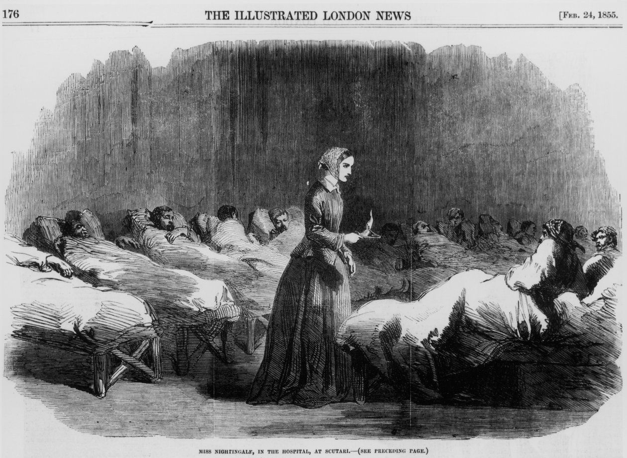 फ्लोरेंस नाइटिंगेल, अंग्रेजी नर्स और अस्पताल सुधारक, 1855 द्वारा अज्ञात