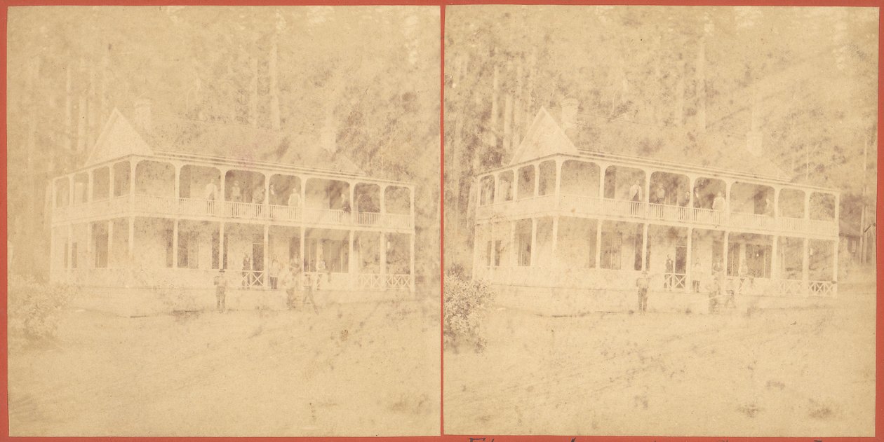 फ्लूम हाउस, सांता क्रूज़ पर्वत, 1860। द्वारा अज्ञात