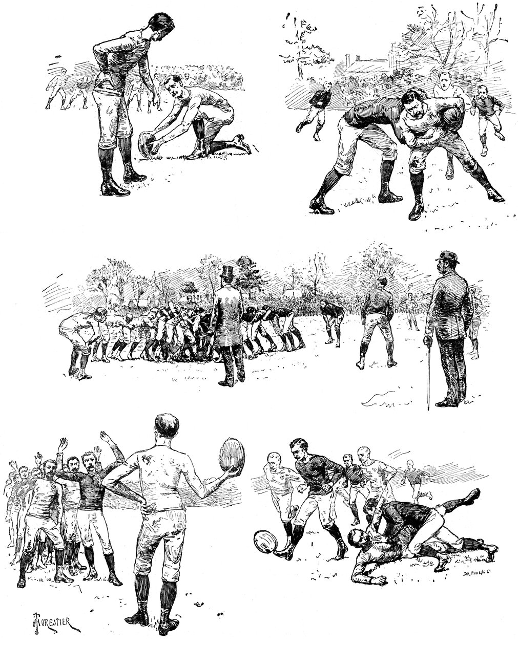 फुटबॉल स्केच, 1887 द्वारा अज्ञात