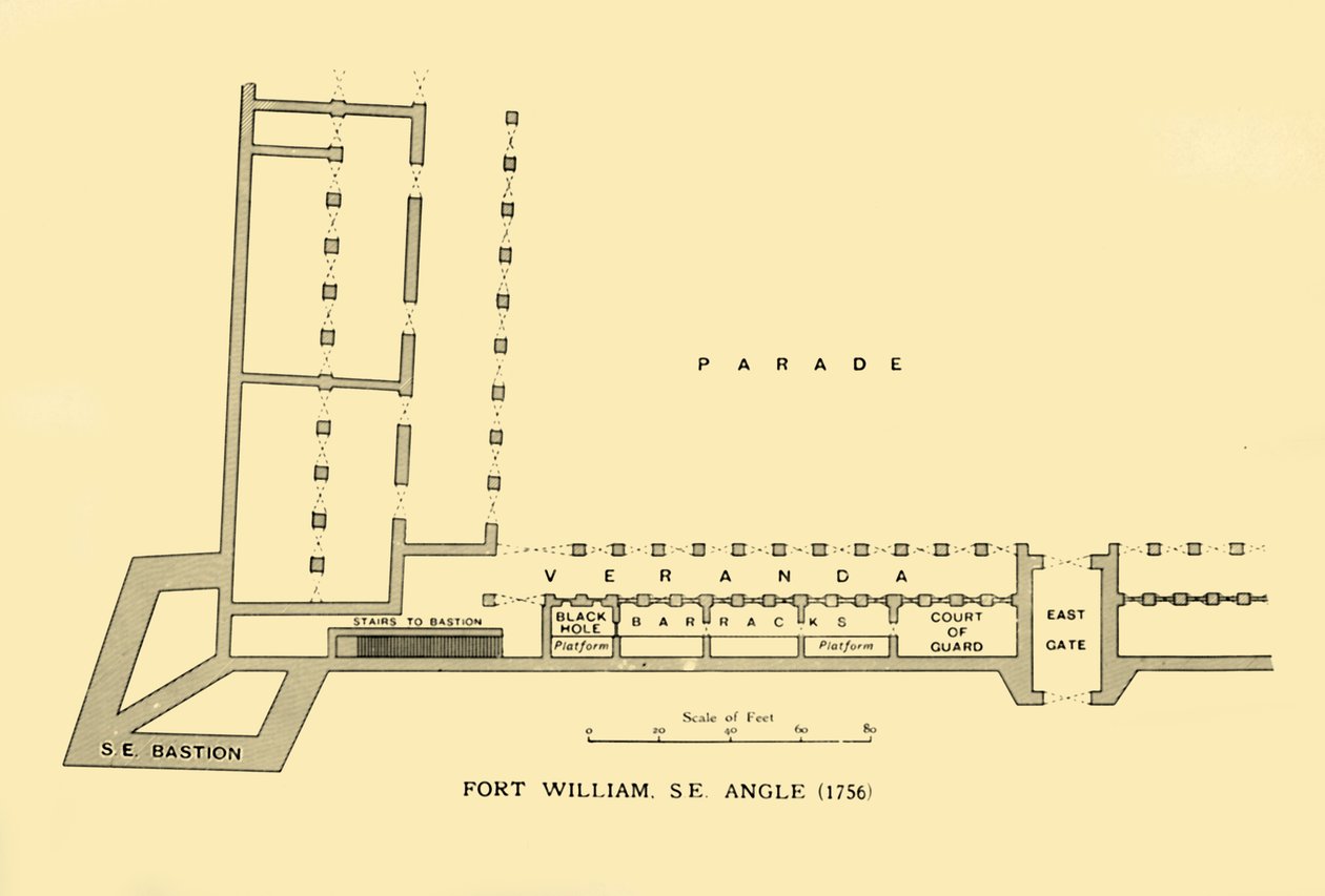 फोर्ट विलियम, एसई एंगल, 1756, 1925। द्वारा अज्ञात