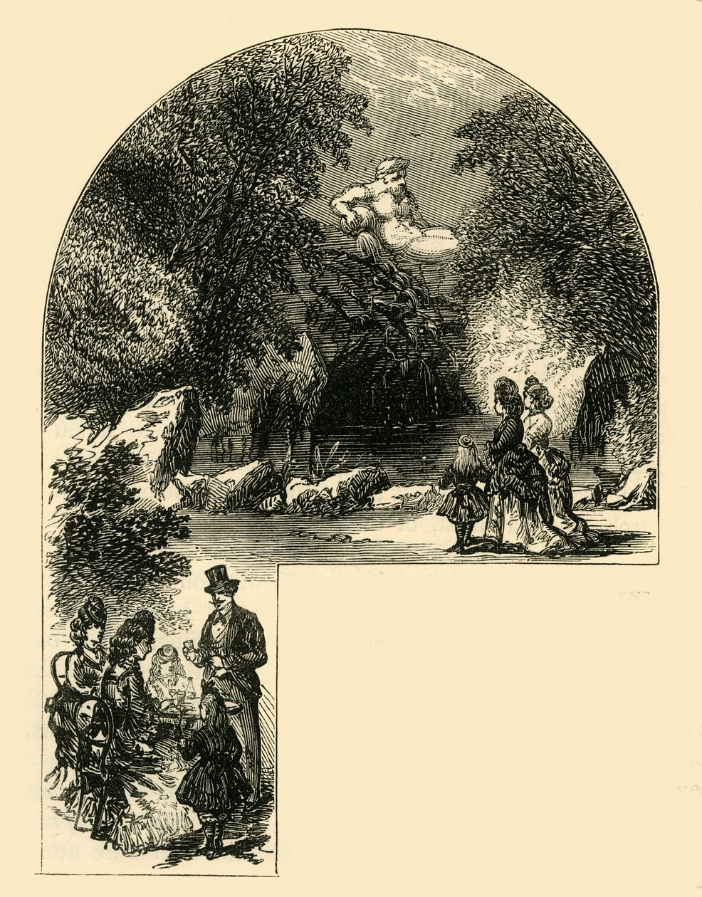 सरे गार्डन में फाउंटेन, c1878। द्वारा अज्ञात