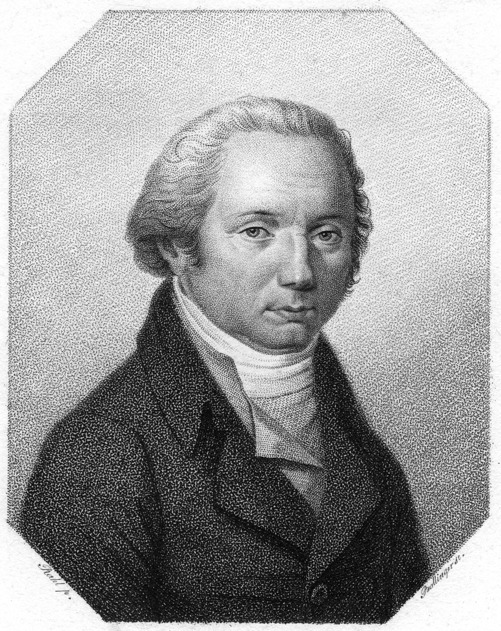 फ्रांज जोसेफ गैल, जर्मन चिकित्सक और फ्रेनोलॉजी के संस्थापक, c1790 द्वारा अज्ञात
