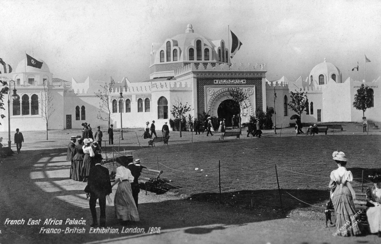 फ्रेंच ईस्ट अफ्रीका पैलेस, फ्रेंको-ब्रिटिश प्रदर्शनी, लंदन, 1908 द्वारा अज्ञात