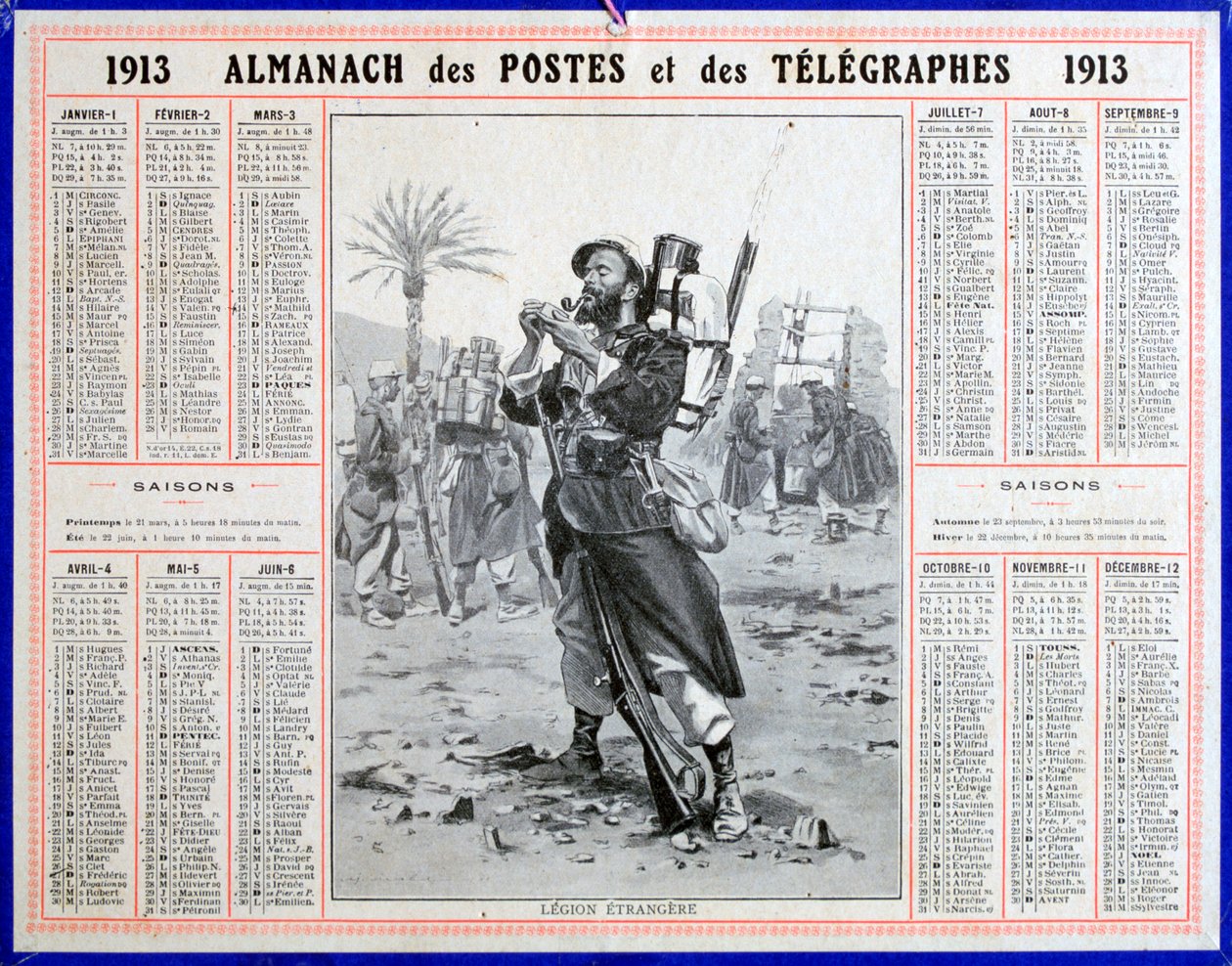 फ्रांसीसी विदेशी सेना, 1913 द्वारा अज्ञात