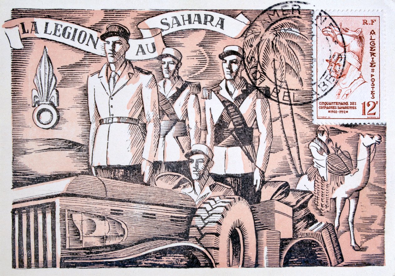 फ्रांसीसी विदेशी सेना पोस्टकार्ड, 1952 द्वारा अज्ञात