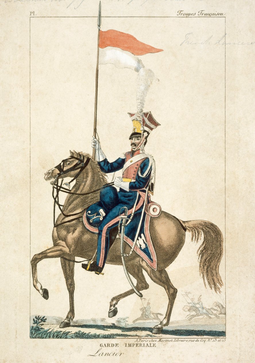 इंपीरियल गार्ड के फ्रांसीसी लांसर, नेपोलियन युद्ध, c1815 द्वारा अज्ञात