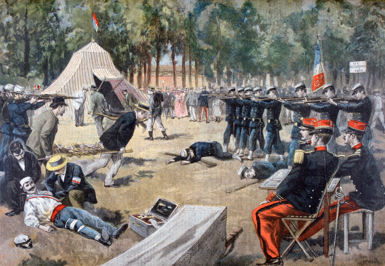 फ्रांसीसी सैन्य युद्धाभ्यास: प्राथमिक चिकित्सा कार्यकर्ता, 1897 द्वारा अज्ञात