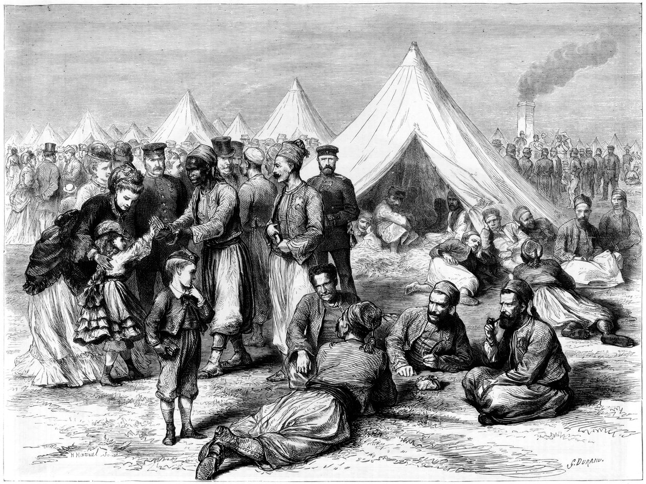 कोलोन, फ्रेंको-प्रशिया युद्ध, 1870 के पास, वाहन में युद्ध शिविर के फ्रांसीसी कैदी द्वारा अज्ञात