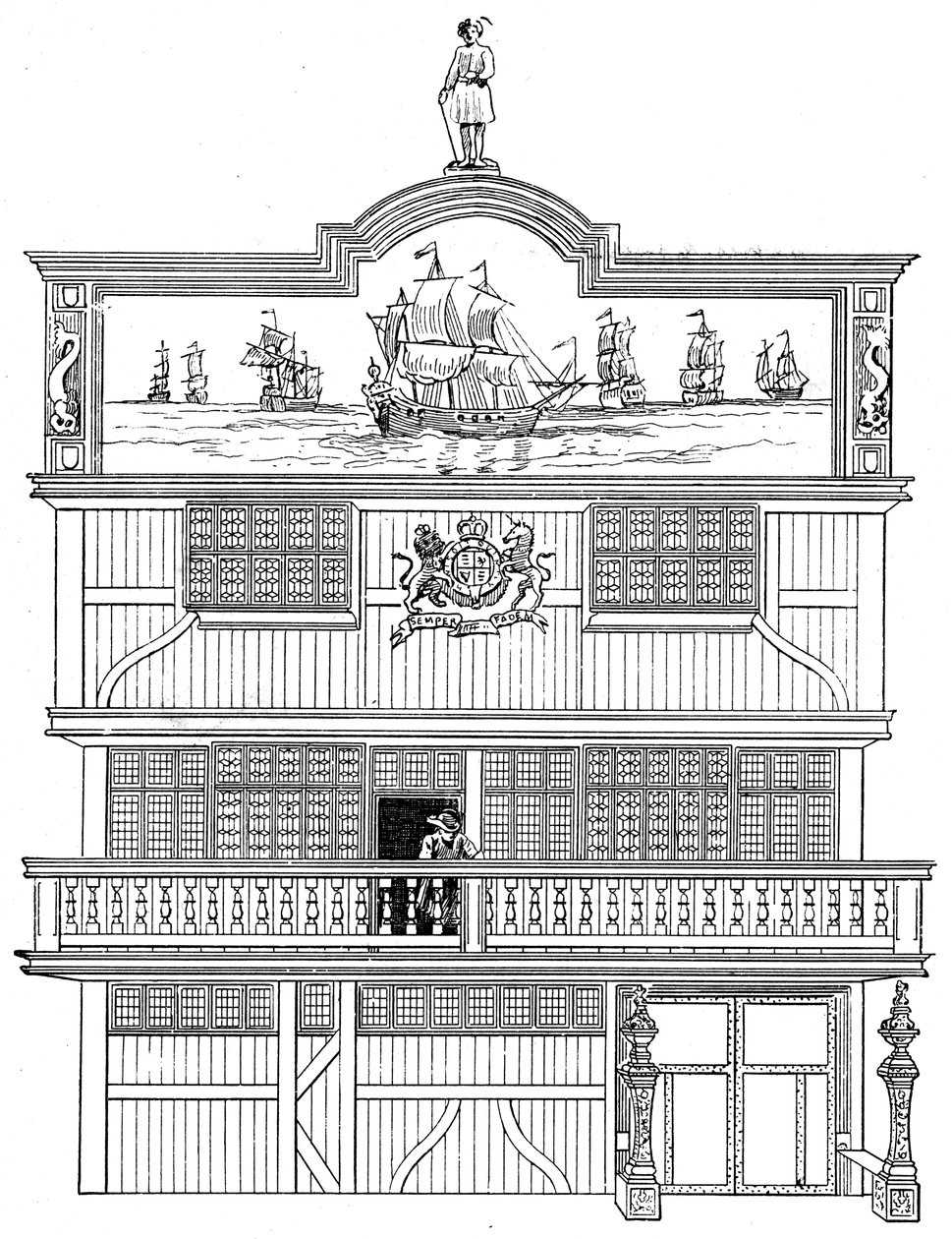 पुराने ईस्ट इंडिया हाउस, लंदन, 1894 के सामने द्वारा अज्ञात