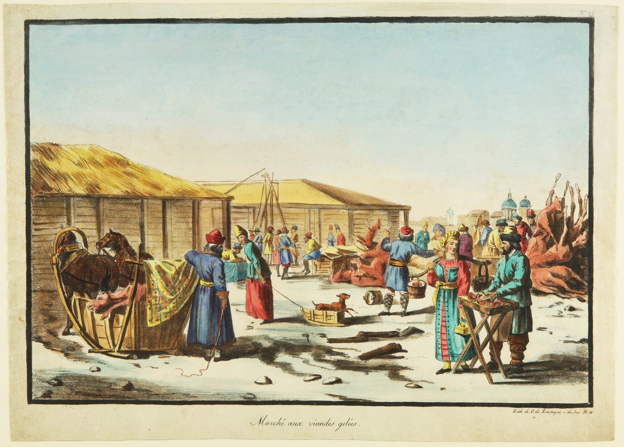 फ्रोजन मीट मार्केट, सीए 1814 द्वारा अज्ञात