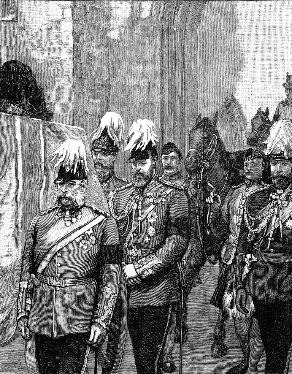 ड्यूक ऑफ अल्बानी का अंतिम संस्कार: विंडसर कैसल में प्रवेश करते हुए जुलूस, 1884, 1900 द्वारा अज्ञात