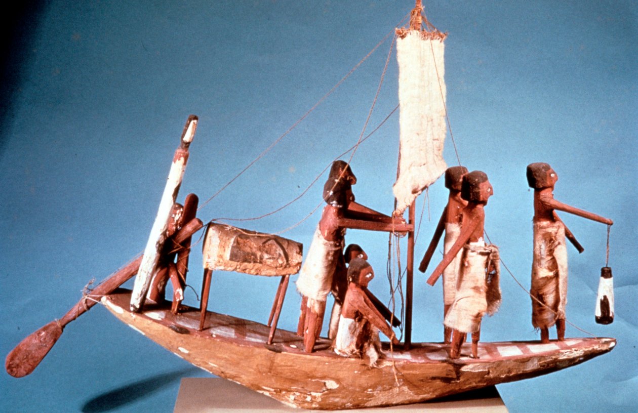चित्रित लकड़ी का फेनरी नाव, 9 वां राजवंश, प्राचीन मिस्र, 2232-2140 ई.पू. द्वारा अज्ञात