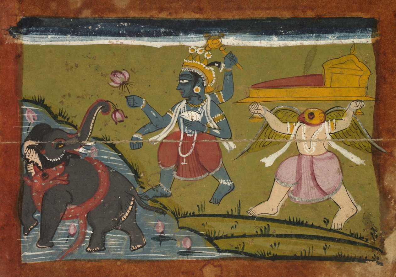 गजेंद्र मोक्ष: द एलीवेशन ऑफ द एलीफेंट ऑफ द किंग्स, 1800s। द्वारा अज्ञात