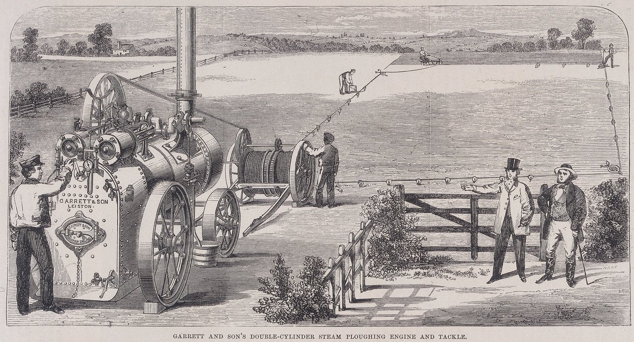 गैरेट एंड संस डबल-सिलेंडर स्टीम इंजन और टैकल, c1862 द्वारा अज्ञात