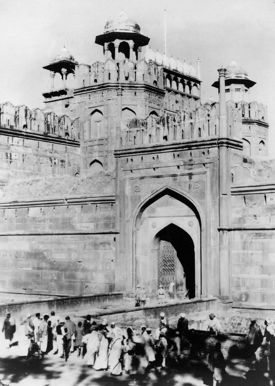 लाल किले का प्रवेश द्वार, दिल्ली, भारत, 19 वीं सदी के अंत या 20 वीं सदी की शुरुआत में द्वारा अज्ञात