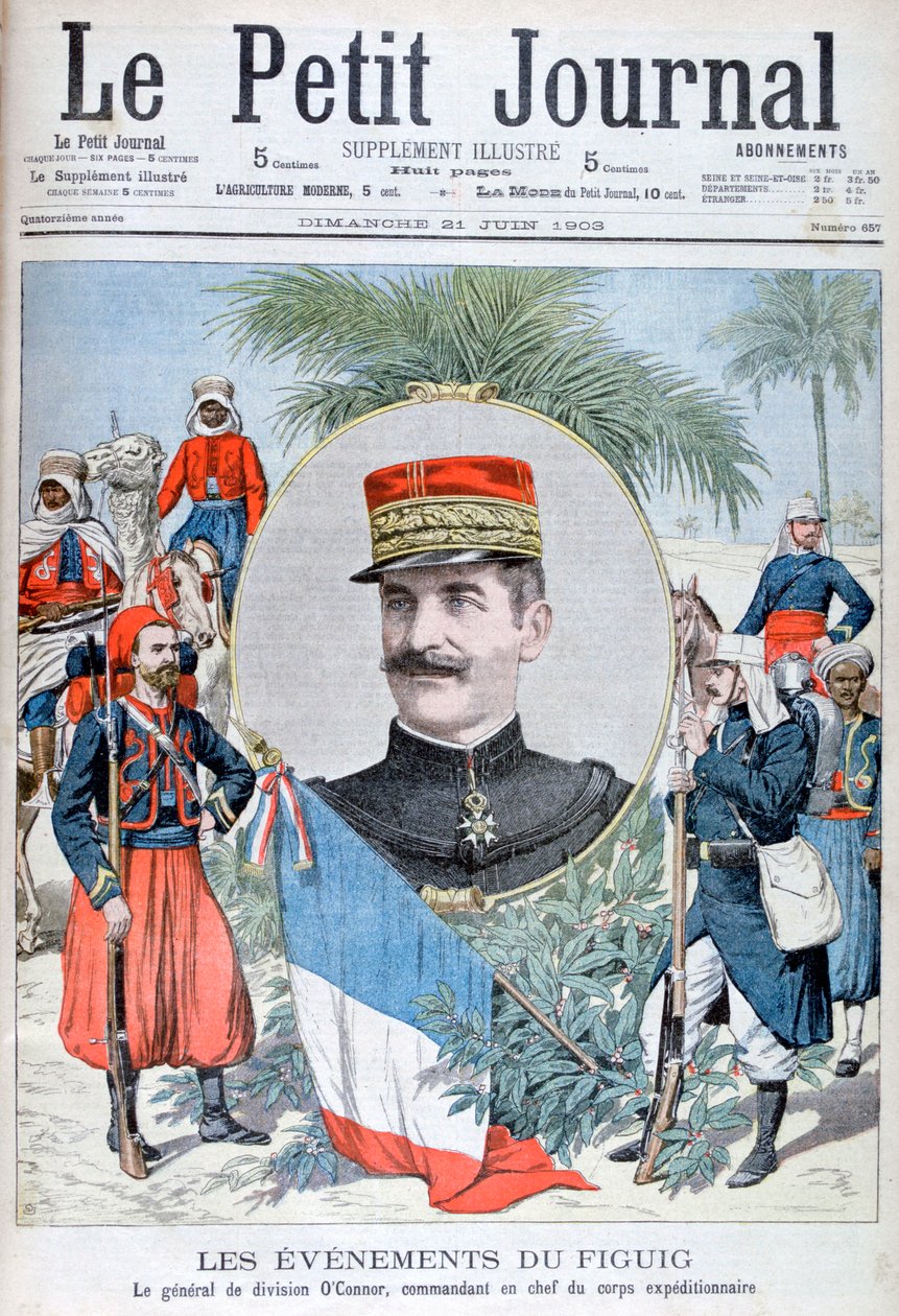जनरल ओ कोनोर, फिग्यूइग, फोर्स के कमांडर टू फिग्यू, मोरक्को, 1903। द्वारा अज्ञात