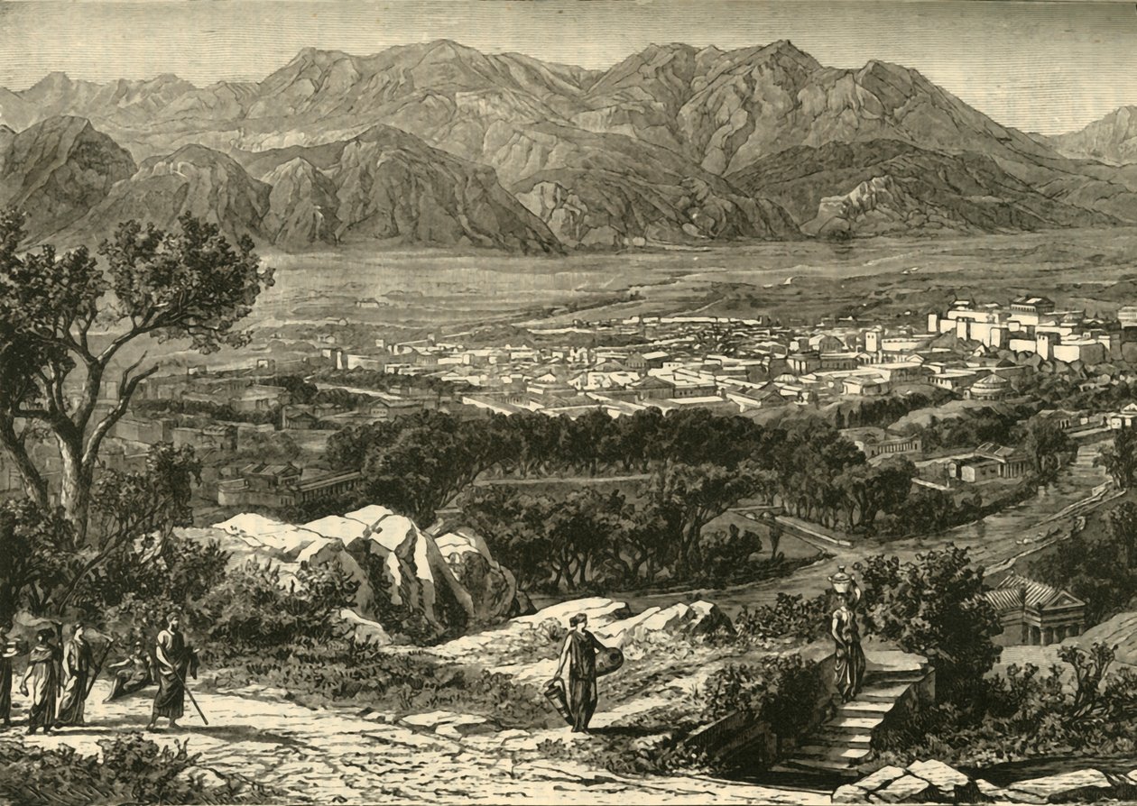 स्पार्टा का सामान्य दृश्य, बहाल, 1890। द्वारा अज्ञात