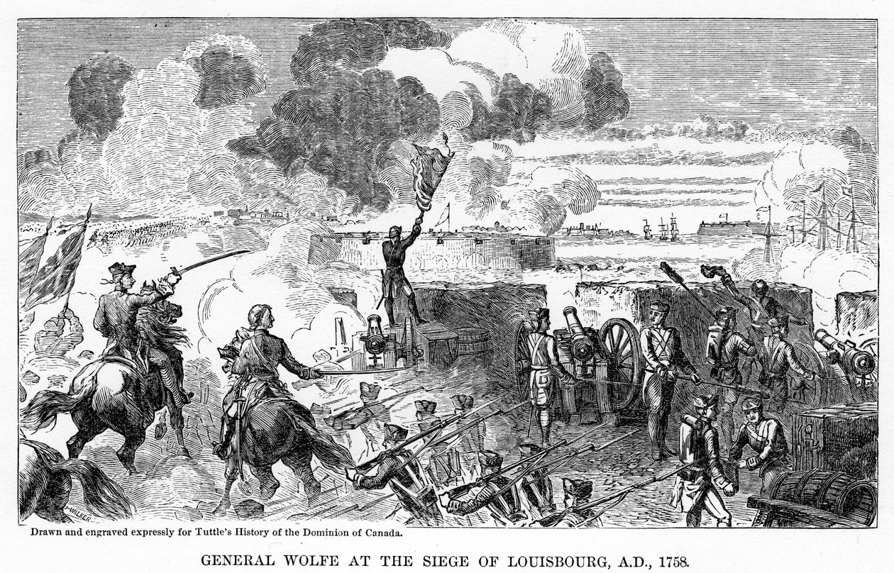 लुइसबर्ग की घेराबंदी पर जनरल वोल्फ, 1758 ई।, 1877 द्वारा अज्ञात