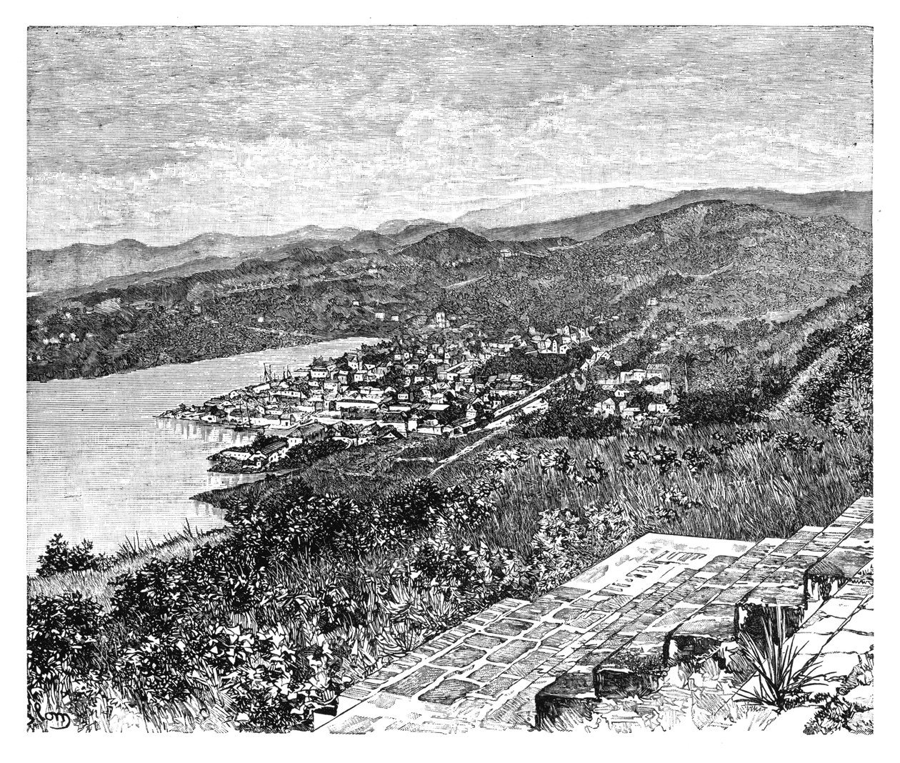 Castries, सेंट लूसिया द्वीप, c1890 का सामान्य दृश्य द्वारा अज्ञात