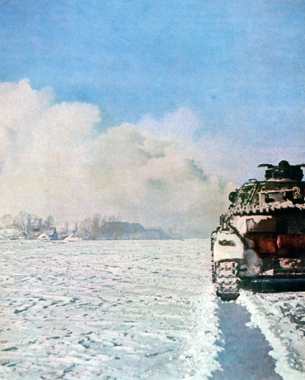 बर्फ में लड़ रहे जर्मन टैंक, रूस, जनवरी 1943 द्वारा अज्ञात