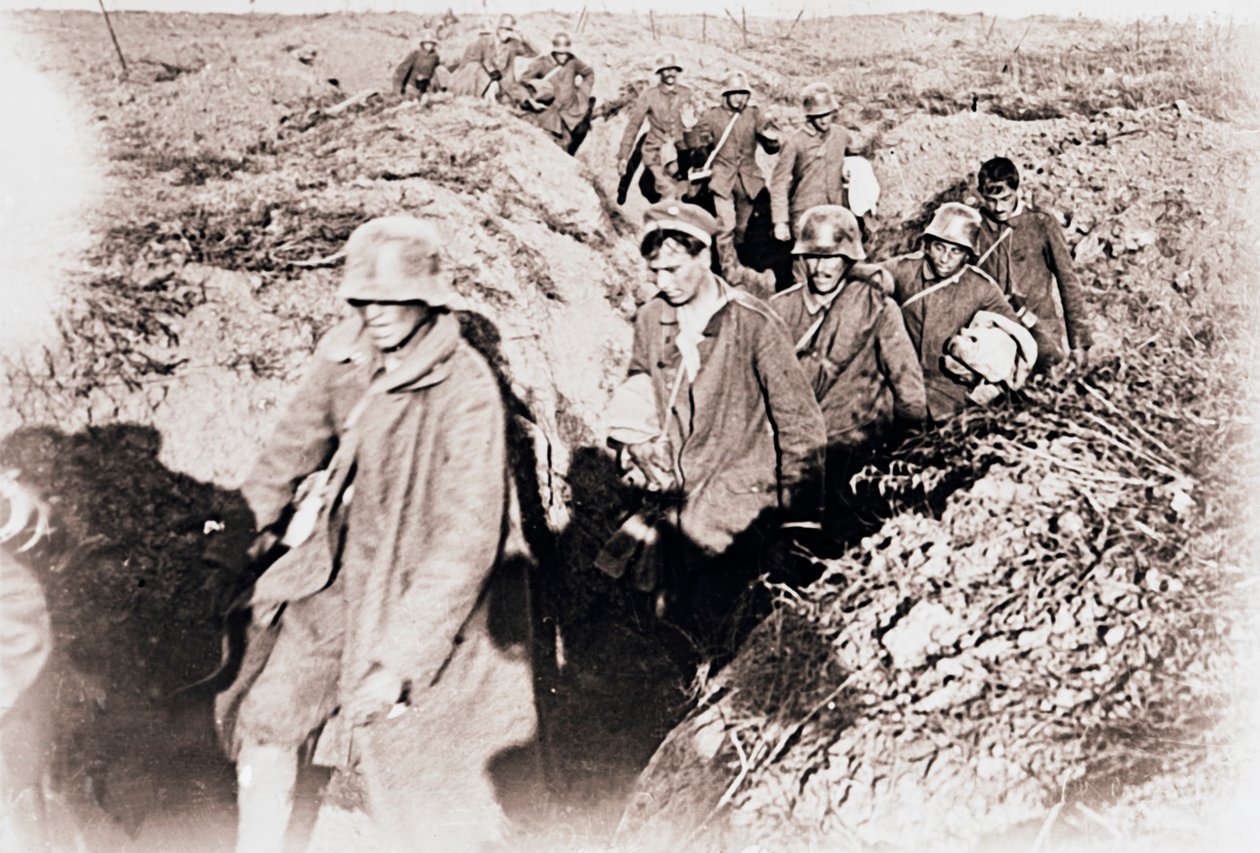 जर्मनों ने उत्तरी फ्रांस के Laffaux में आत्मसमर्पण किया, c1914-c1918 द्वारा अज्ञात