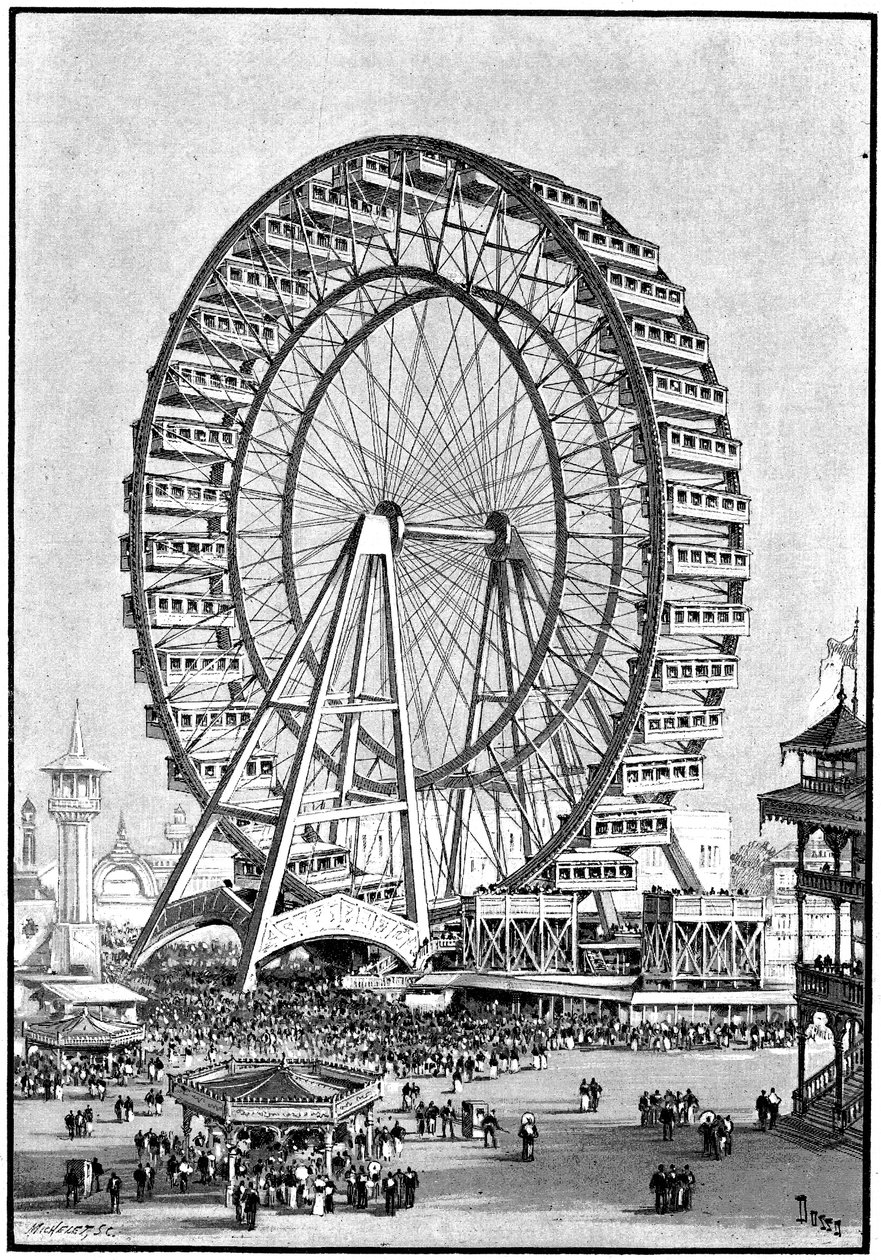 विशालकाय फेरिस व्हील, अंतर्राष्ट्रीय प्रदर्शनी, शिकागो, 1893 द्वारा अज्ञात