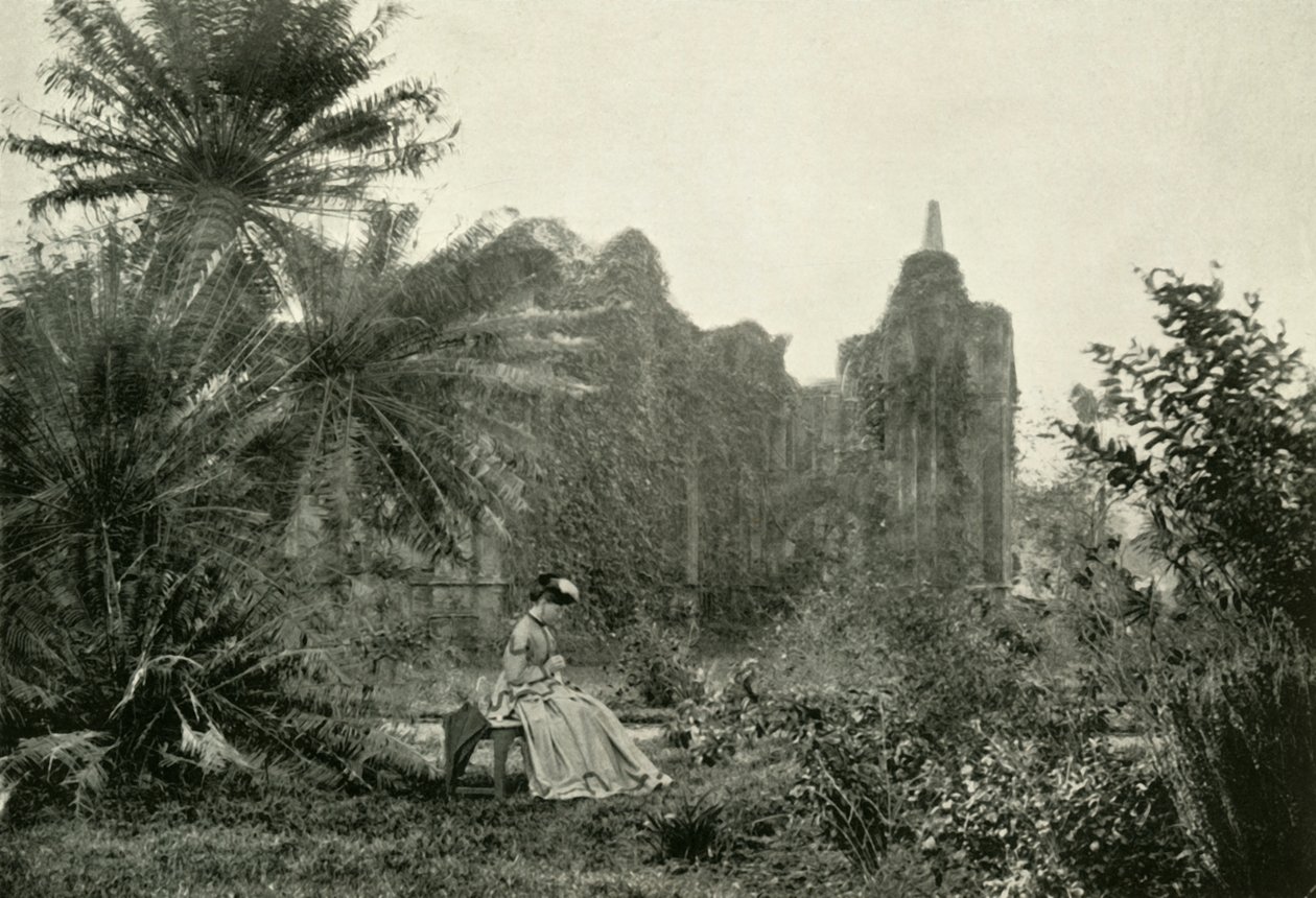 बैरकपुर गार्डन में गोथिक रुइन, c1870, 1925। द्वारा अज्ञात