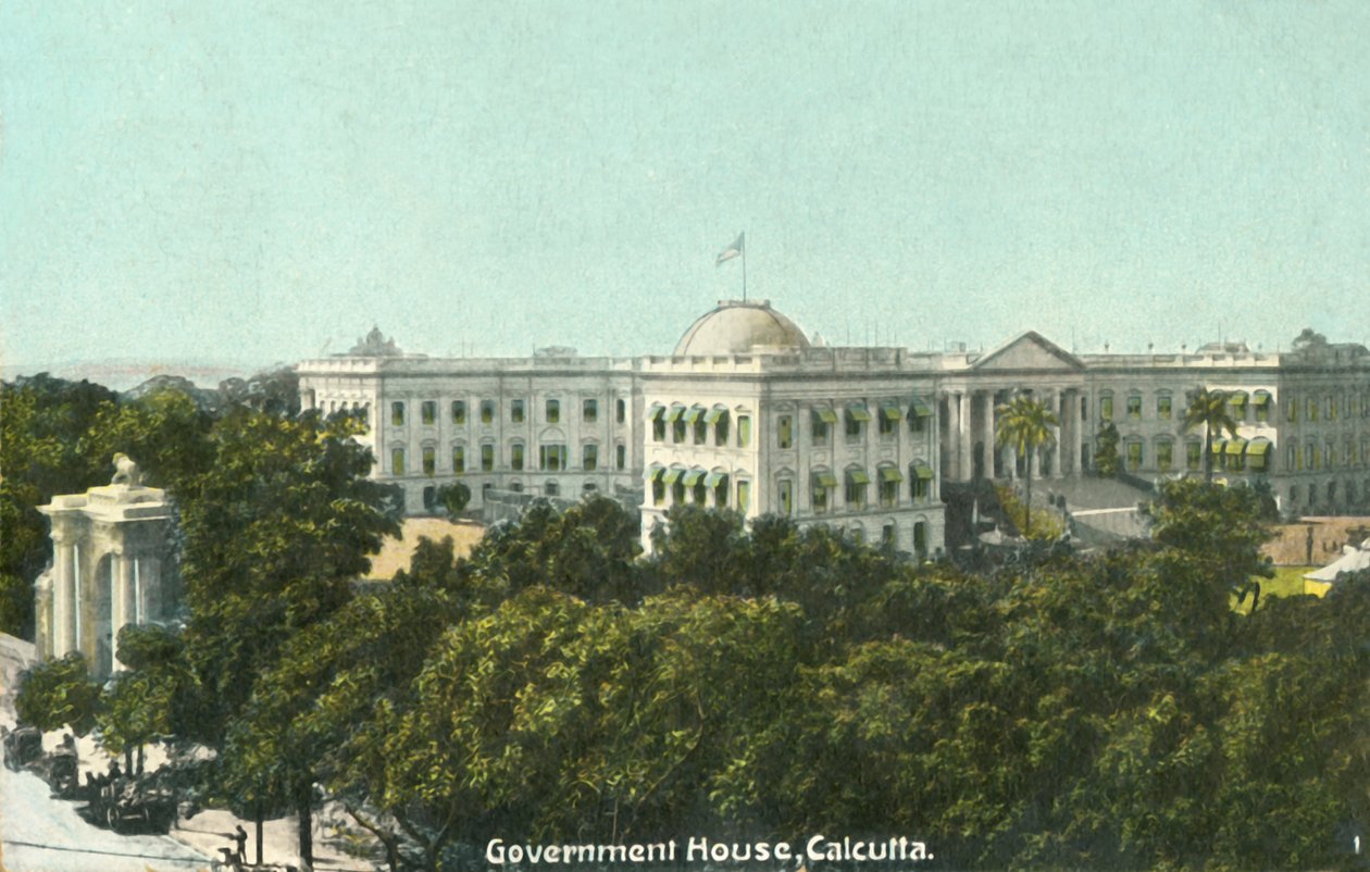गवर्नमेंट हाउस, कलकत्ता, 1900s। द्वारा अज्ञात