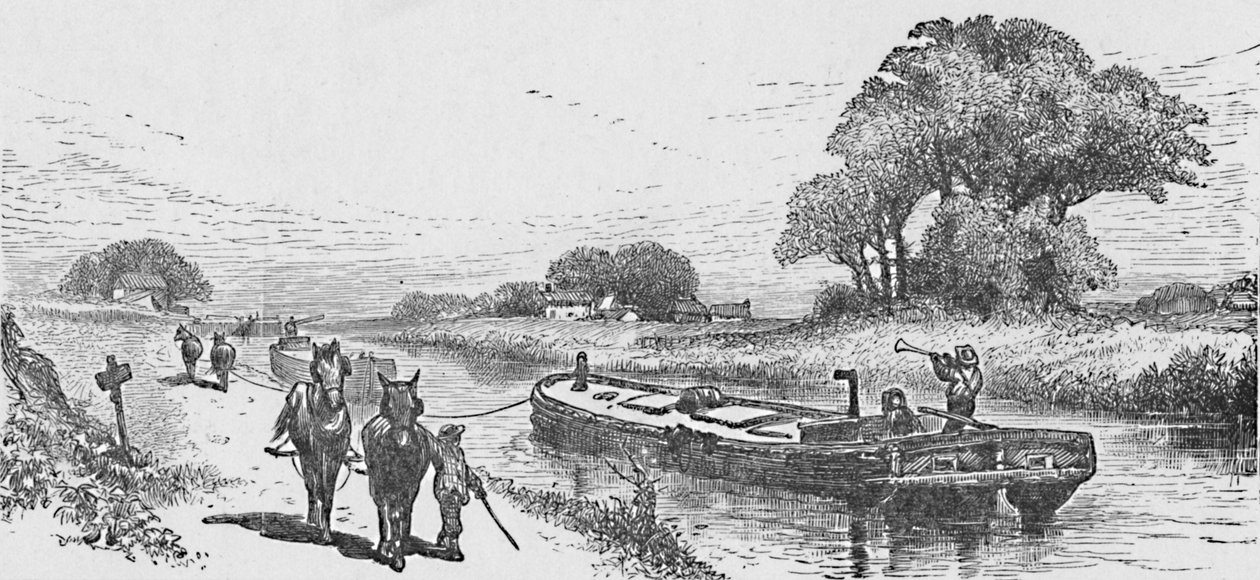 एरी नहर पर अनाज-नाव, 1883 द्वारा अज्ञात