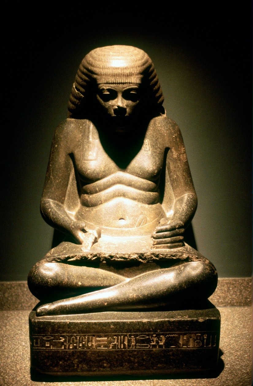 कार्नक, 1718 वें राजवंश, c1500 ईसा पूर्व से एक बैठा हुआ प्राचीन मिस्र के मुंशी की ग्रेनाइट प्रतिमा द्वारा अज्ञात