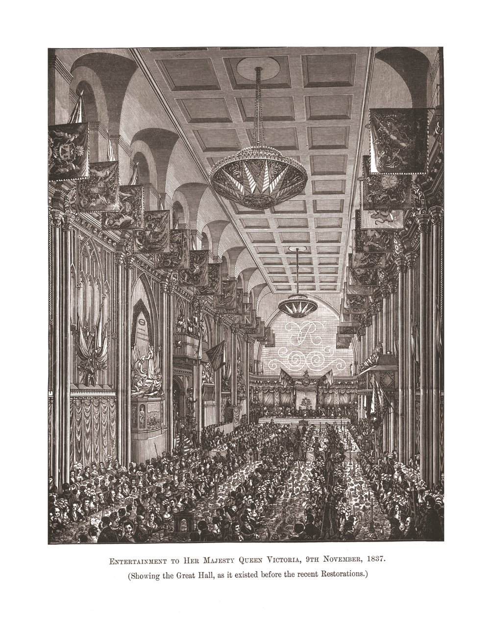 ग्रेट हॉल गिल्डहॉल, 1837, 1886 द्वारा अज्ञात