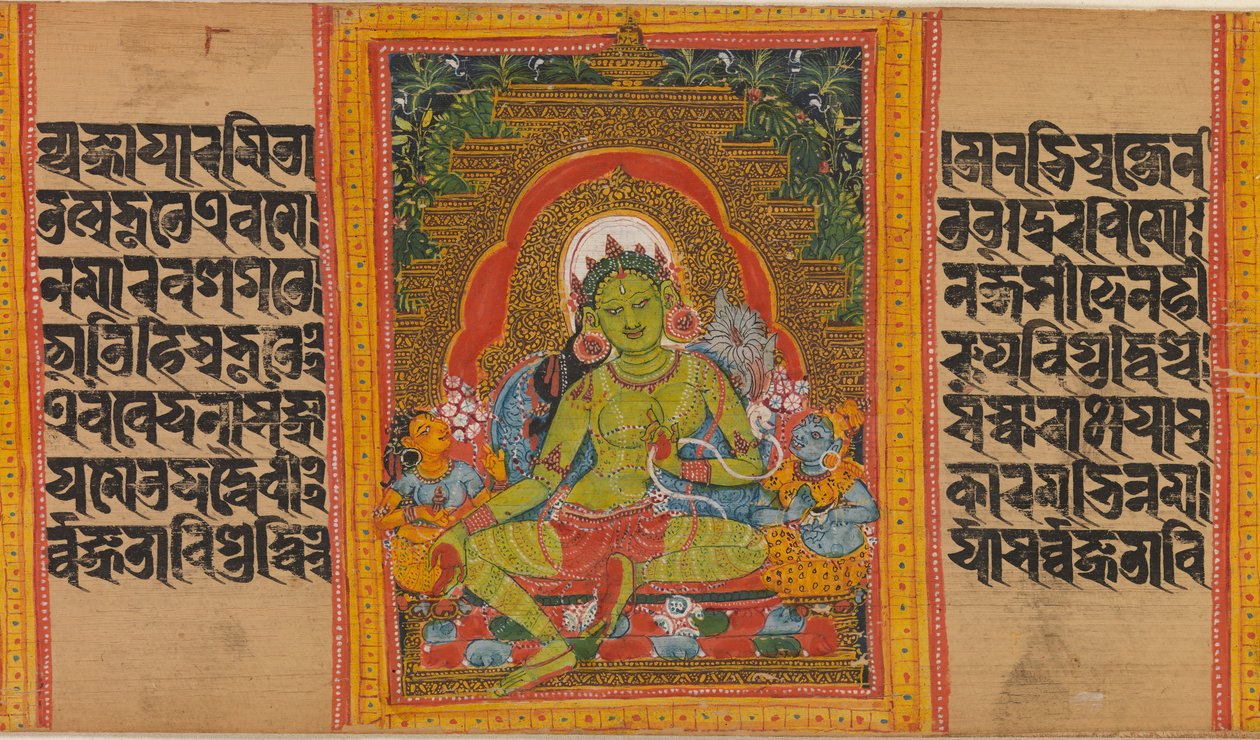 ग्रीन तारा ... बुद्धि पांडुलिपि की पूर्णता, 12 वीं शताब्दी की शुरुआत में। द्वारा अज्ञात